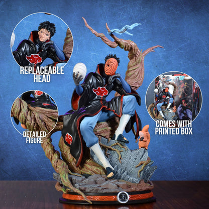 OBITO UCHIHA ICONIC ACTION FIGURE WITH 2 REPLACEABLE HEADS (32 CM HEIGHT) - NARUTO