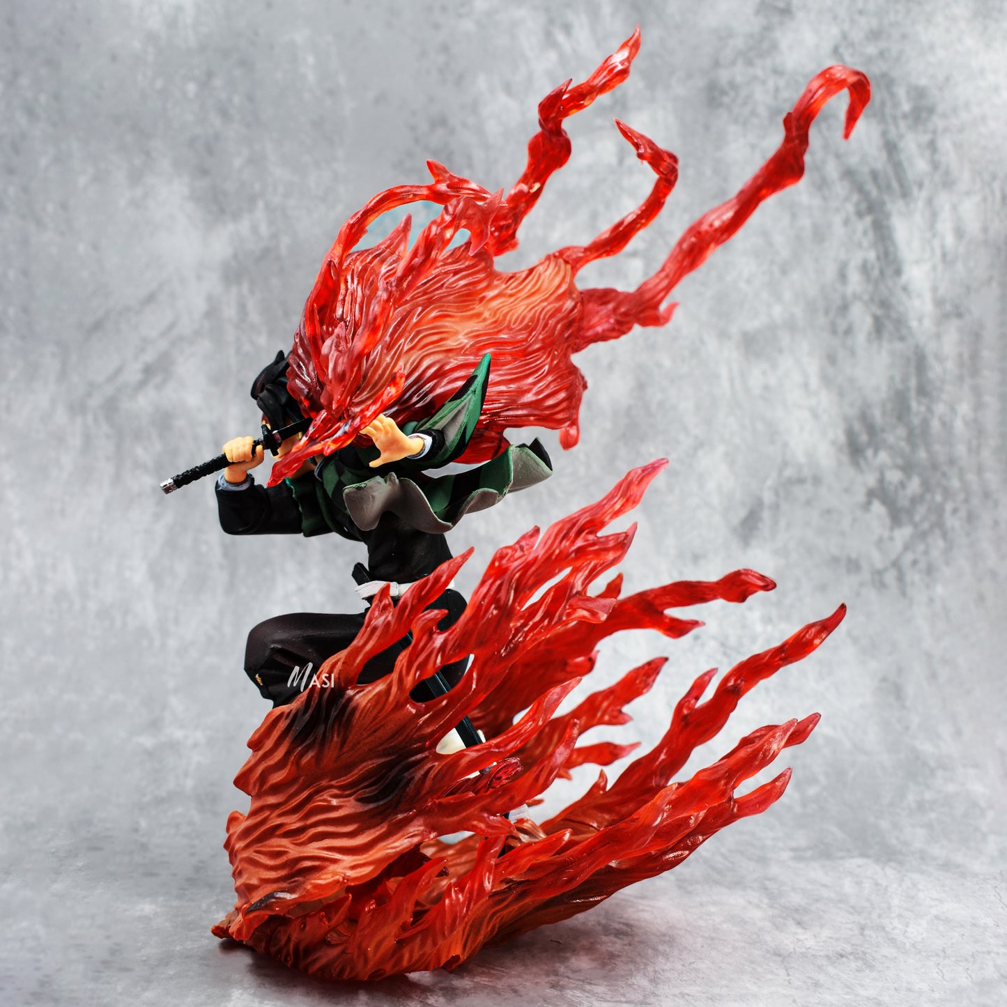 Demon Slayer Tanjiro Kamado Fire Breathing Attack Hinokami Kagura Action Figure 22 Cm