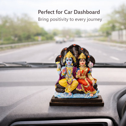 Lord Vishnu Lakshmi Idol on Sheshnaag - Premium Detailed Spiritual Murti