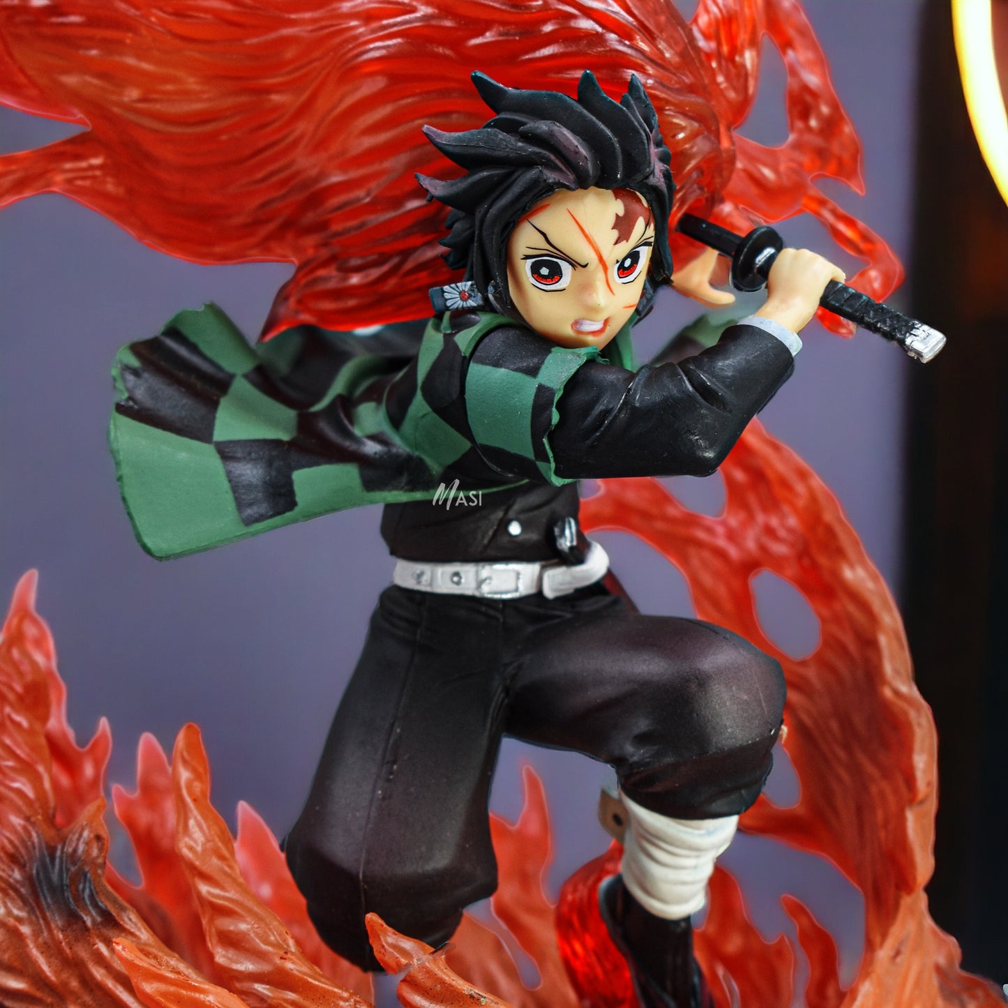 Demon Slayer Tanjiro Kamado Fire Breathing Attack Hinokami Kagura Action Figure 22 Cm