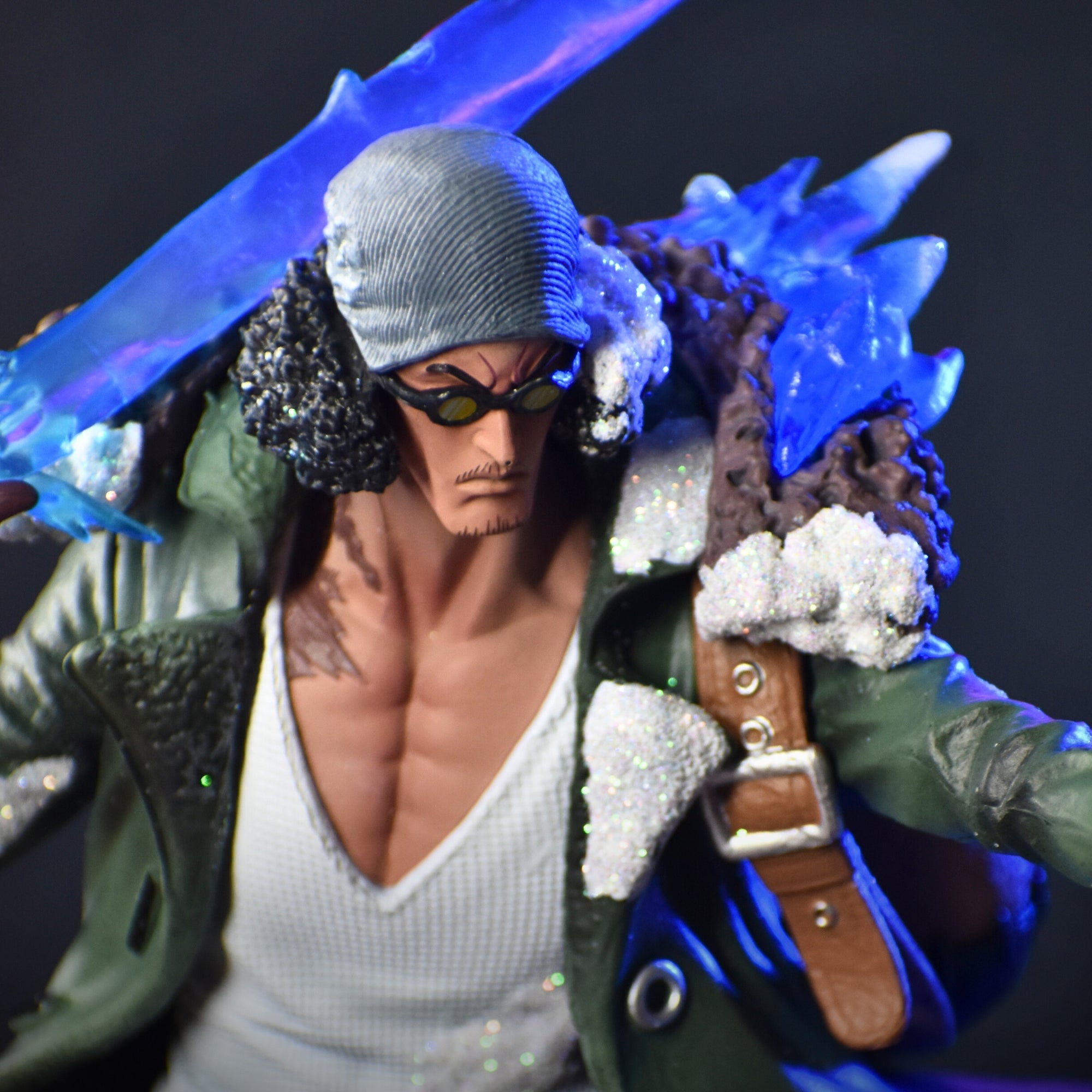 One Piece Aokiji Kuzan Premium Action Figure | Replaceable Head & Hands | LED Glowing Ice Base Anime Collectible Statue