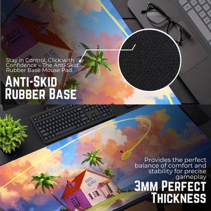 Dragon Ball Z Kame House Mouse Pad (31 X 12 Inches) - Gaming Mouse Pad | Rubber Base Desk Mat