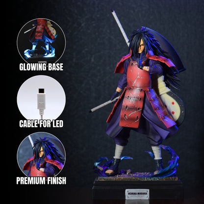 MADARA UCHIHA ACTION FIGURE WITH LED BASE | COMES WITH C TYPE CABLE FOR LED | (32 CM HEIGHT) - NARUTO