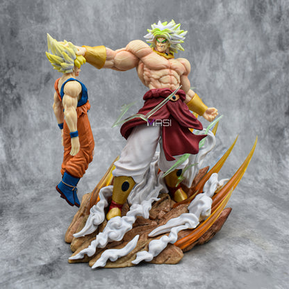Broly Destroying Goku Iconic Action Figure With 2 Replaceable Heads (20 Cm Height) - Dragon Ball Z