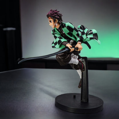 Demons Slayer Anime Tanjiro Action Figure With Stand 17 Cm
