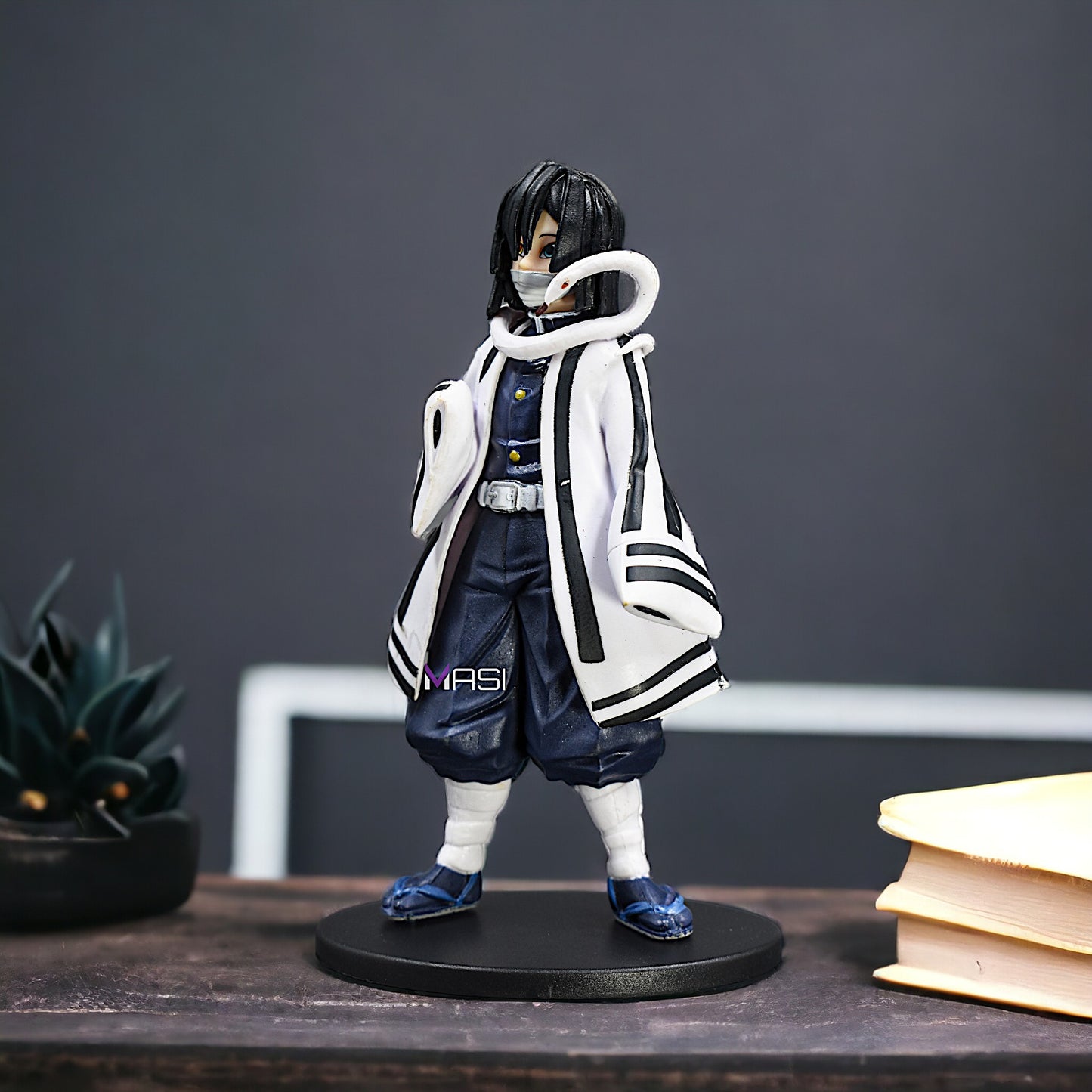Demon Slayer Anime Hashira Action Figure With Stand (Obanai Igure - Serpent Hashira 16 Cm)