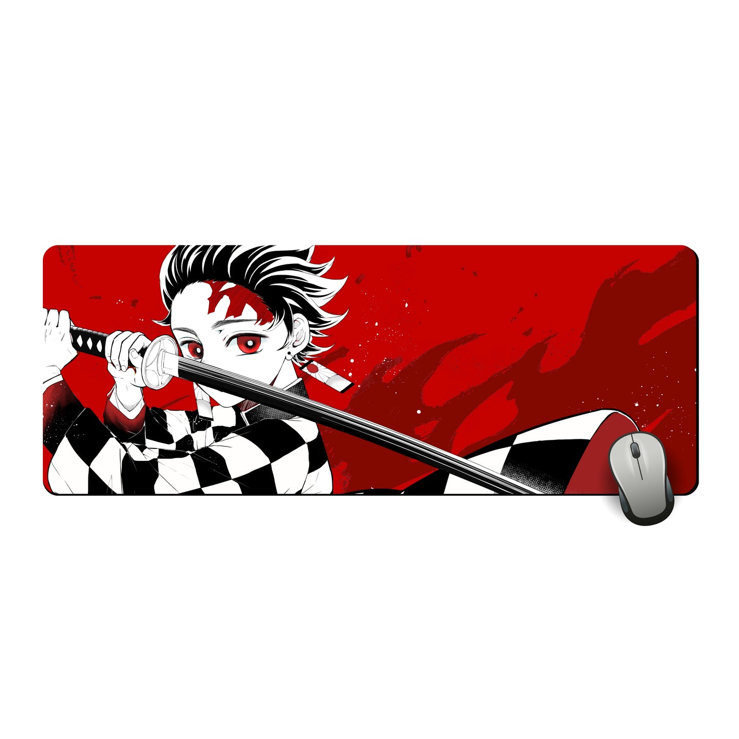 TANJIRO ICONIC DESK MAT (31 X 12 INCHES) - GAMING MOUSE PAD | RUBBER DESK MAT