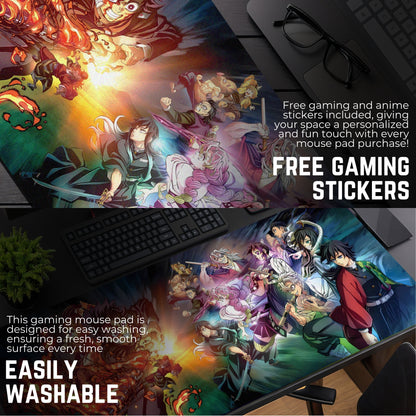 DEMON SLAYER INFINITY WAR DESK MAT (31 X 12 INCHES) GAMING MOUSE PAD | RUBBER BASE DESK MAT