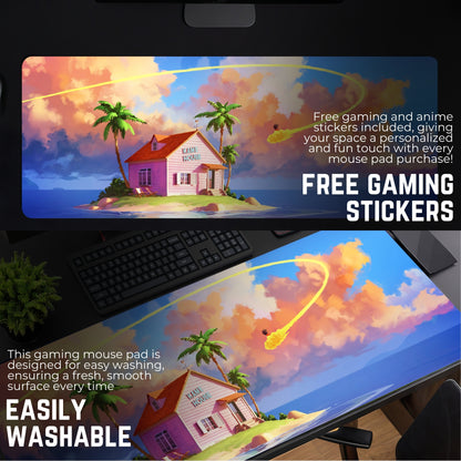 Dragon Ball Z Kame House Mouse Pad (31 X 12 Inches) - Gaming Mouse Pad | Rubber Base Desk Mat