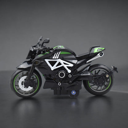 Super Sports Bike With Pull Back Function With Premium Detailings - Green