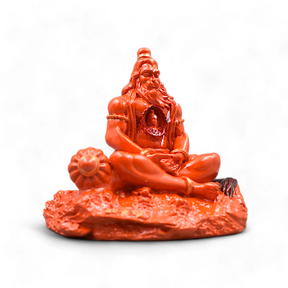 Hanuman Ji Premium Detailed Murti/statue With Sri Ram In Heart For Gift/car Dashboard/home/office Decoration (Orange)