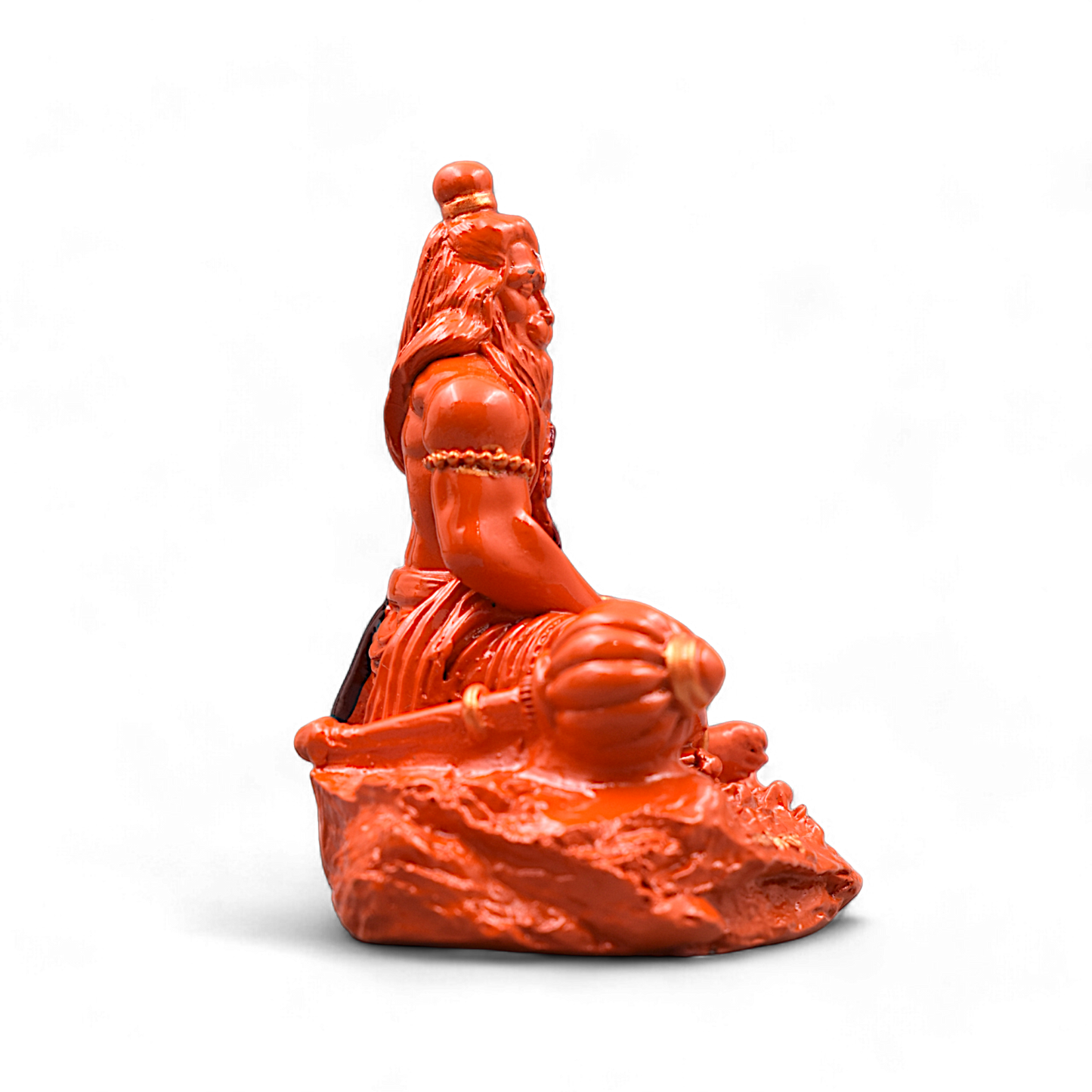 Hanuman Ji Premium Detailed Murti/statue With Sri Ram In Heart For Gift/car Dashboard/home/office Decoration (Orange)
