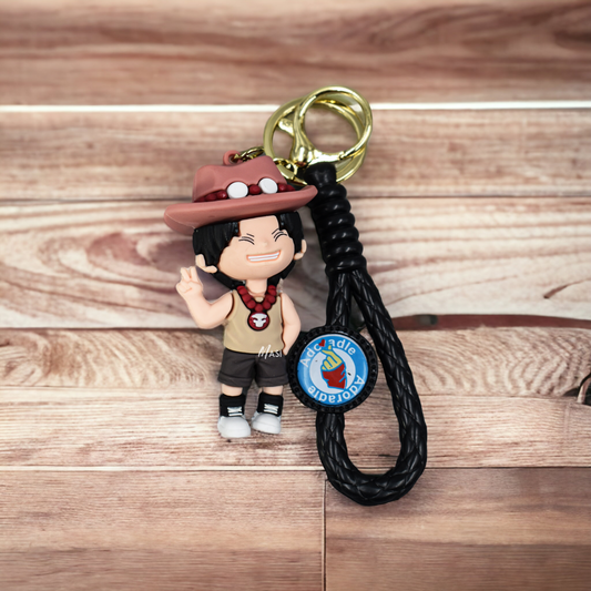 Portgas D. Ace Silicon Rubber Keychain With Strap - One Piece