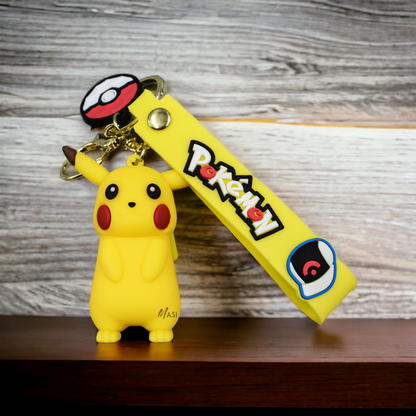 Pikachu Silicon Rubber Keychain With Strap - Pokemon