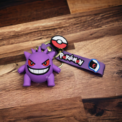 Gengan Silicon Rubber Keychain With Strap - Pokemon
