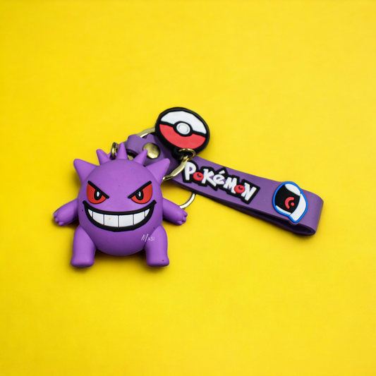 Gengan Silicon Rubber Keychain With Strap - Pokemon
