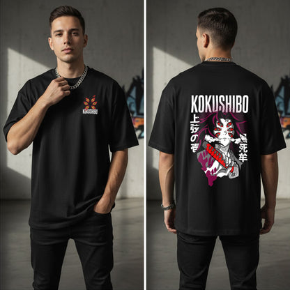 (Demon Slayer) Kokushibo Oversized Streetwear Style T-shirt (100% PREMIUM COTTON)