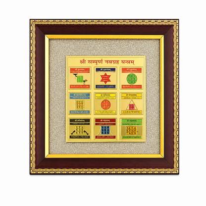Shree Sampurna Navgraha Yantra Frame - Vastu & Success Decorative Frame