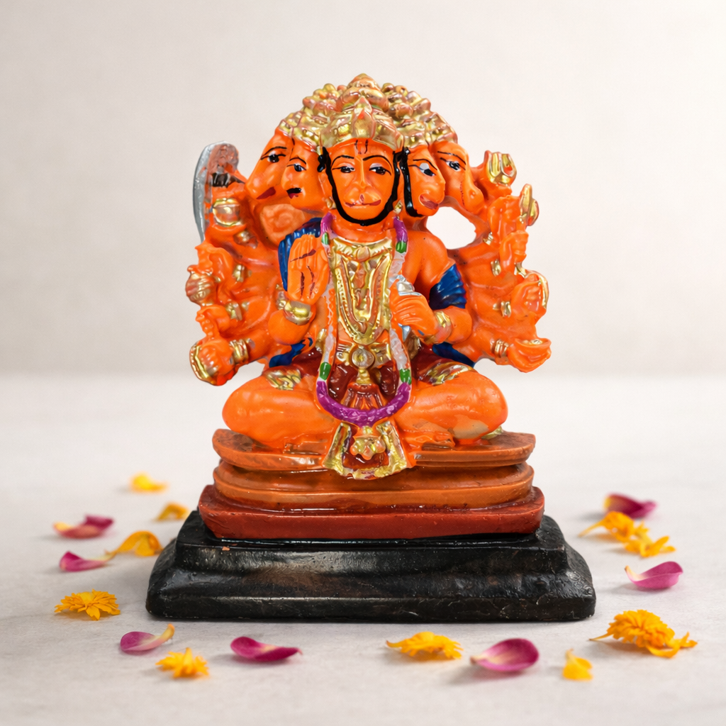 Panchmukhi Hanuman Idol (13 cm) - Protection & Positive Energy