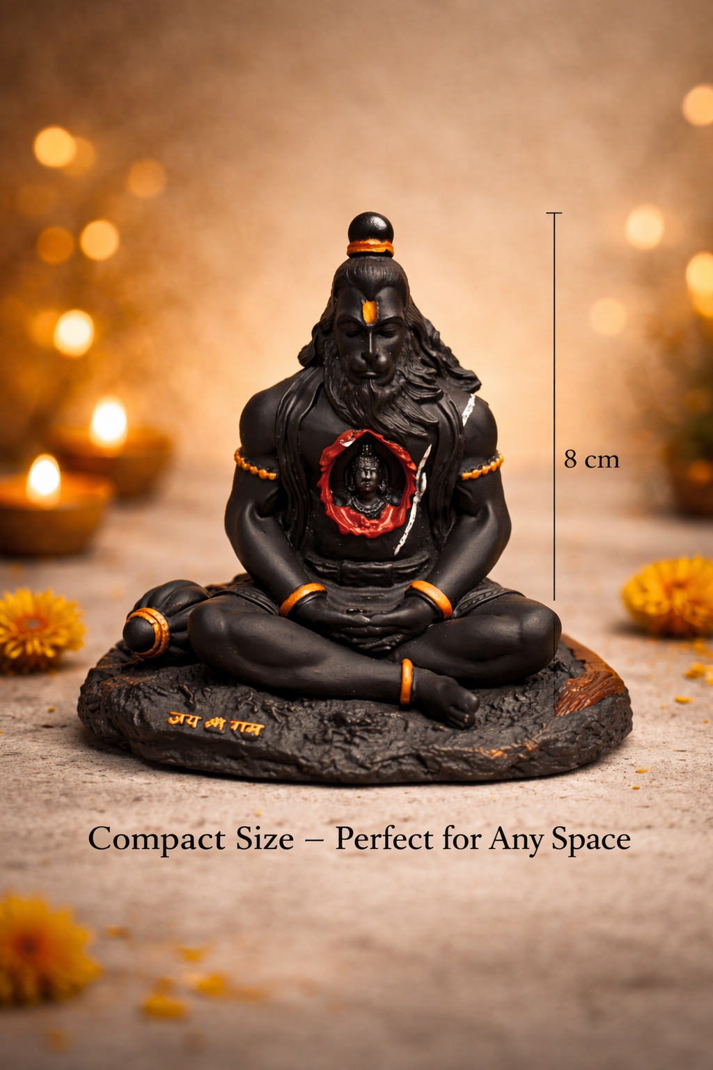 Hanuman Idol with Shri Ram in Heart – Spiritual Protection & Blessings Décor