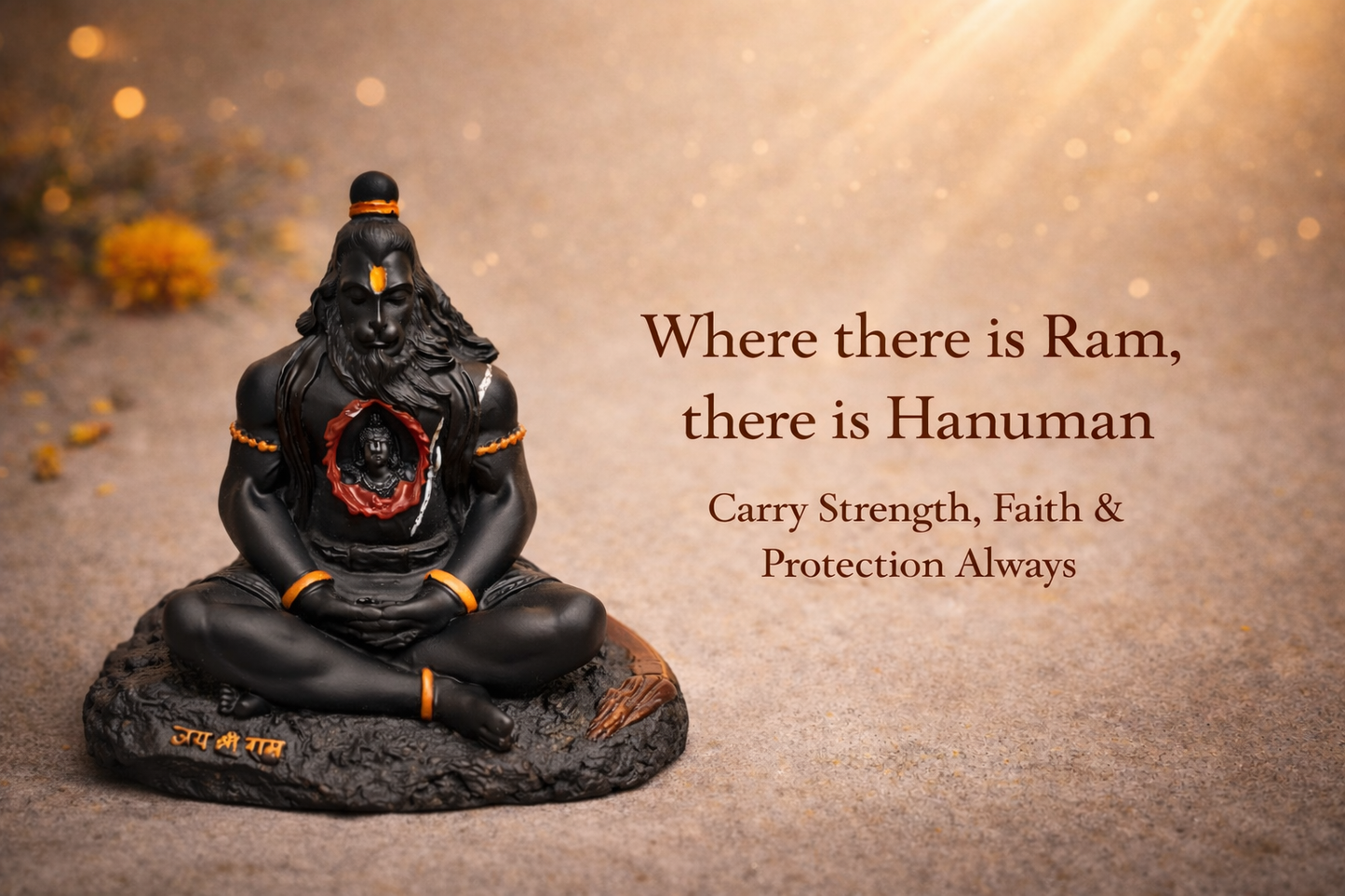 Hanuman Idol with Shri Ram in Heart – Spiritual Protection & Blessings Décor