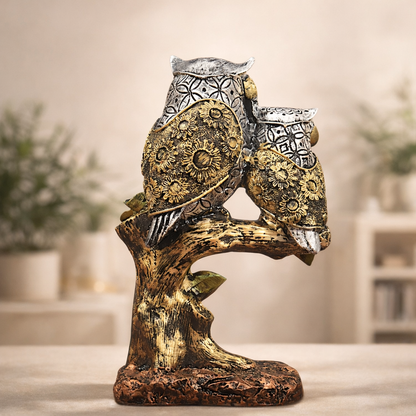 Decorative Owl Showpiece - Symbol of Wisdom & Good Luck | Elegant Table Accent for Living Room, Office & Gifting